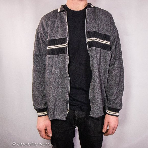 Vintage TagRag 90's Zip-up Gray Sweater size Large - Picture 1 of 7